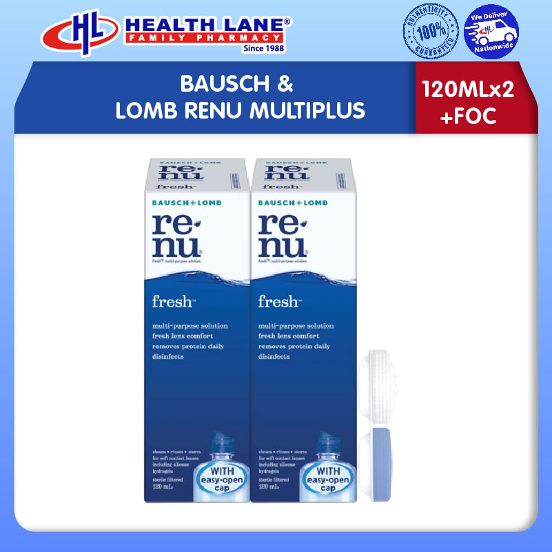 BAUSCH & LOMB RENU MULTIPLUS (120MLx2+FOC)